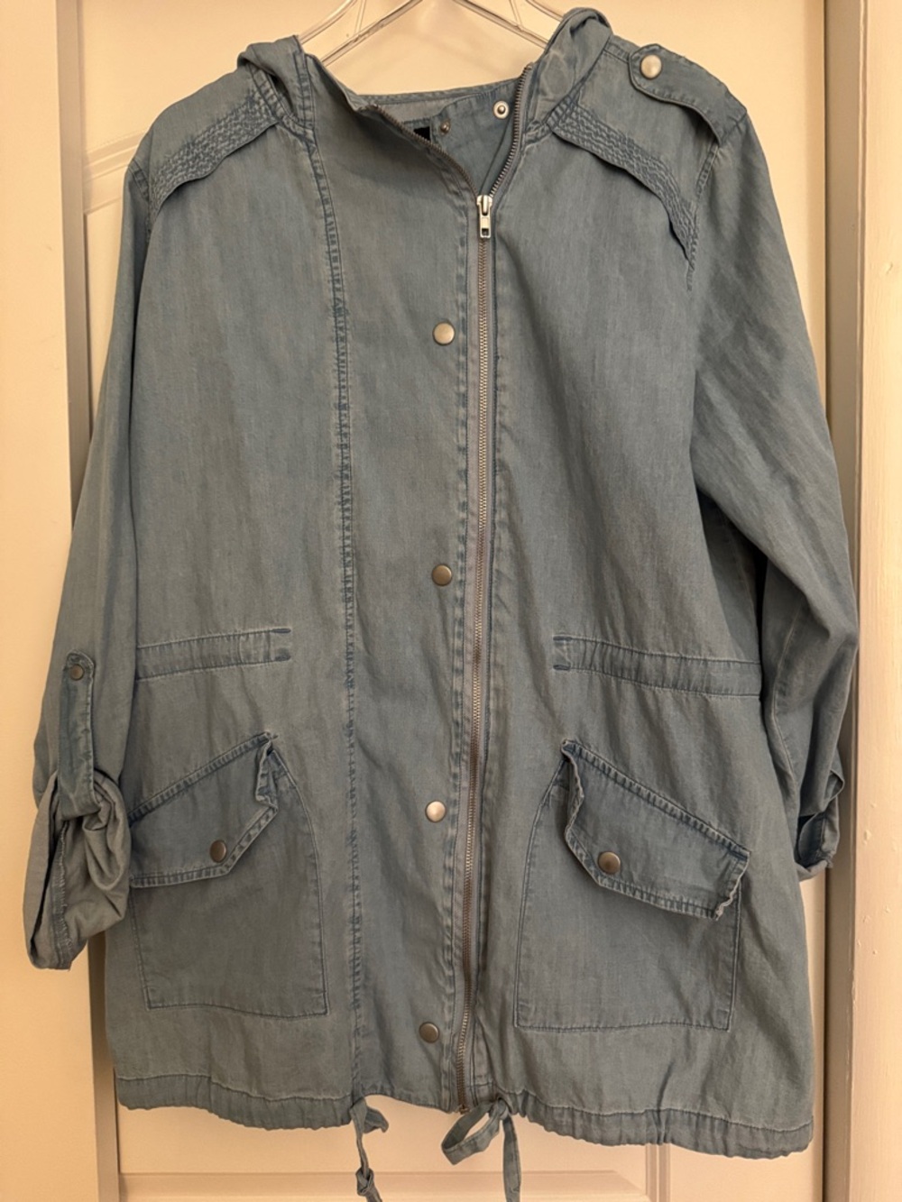 Forever 21 Light Blue Hooded Jacket